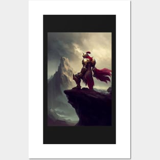 Greek Spartan Upon A Mountain Top Posters and Art